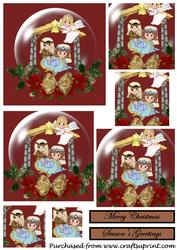 Christmas Nativity Snow Globe Square Pyramid 2