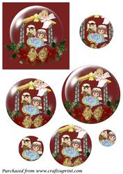 Christmas Nativity Snow Globe Circle Pyramid 2