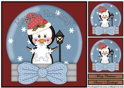 Christmas Penguin Snow Globe Topper 3