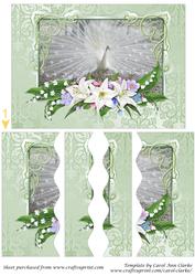 White Peacock Wavy Side Stacker Card
