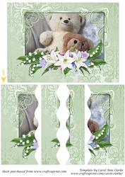 Playful Teddy Bears Wavy Side Stacker Card