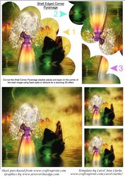 Blonde Girl and Butterfly Shell Edged Corner Stacker