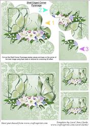 Butterflies and Flowers Shell Edged Corner Stacker