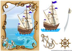 Pirates Ship Decoupage