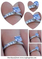 Diamond Ring Heart Shaped Pyramid