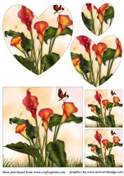 Calla Lilies Heart Shaped Pyramid