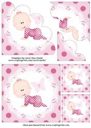 Crawling Baby Girl Shell Edged Corner Stacker