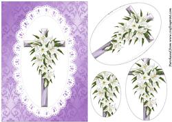 Easter Lily Enamel Cross Oval Pyramid