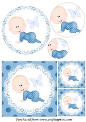 Crawling Baby Boy Circle Pyramid
