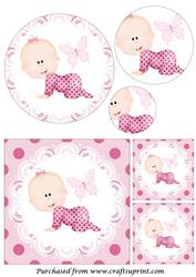 Crawling Baby Girl Circle Pyramid