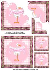 New Baby Girl Shell Edged Corner Stacker