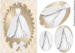 White Wedding Dress Oval Pyramid