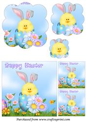 Easter Scene Scalloped Pyramid