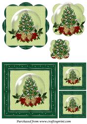 Twinkling Christmas Tree Scalloped Pyramid