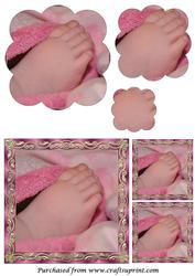 Baby Girl Feet Scalloped Pyramid