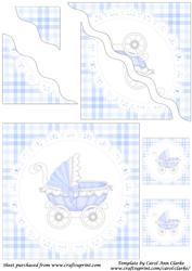 Baby Boy Carriage Square Wavy Corner Stacker