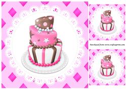 Pink Topsy Turvy Cake Topper
