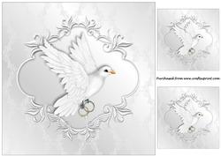 White Dove with Rings Topper