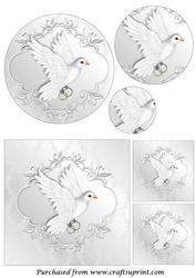 White Dove with Rings Circle Pyramid