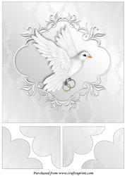 White Dove with Rings Quadro Petal Corner Stacker
