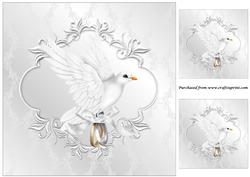White Dove with Rings Topper 2