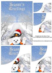 Christmas Penguin and Bear Duo Corner Stacker