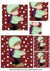 Christmas Boy Square Pyramage		