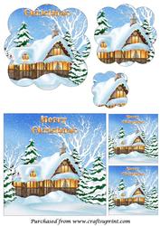 Christmas House Scalloped Pyramid