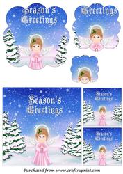 Christmas Angel Scalloped Pyramid