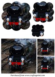 Vintage Steam Train Scalloped Pyramid