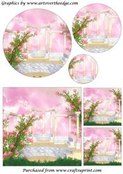 Pink Roses and Temple Circle Pyramid