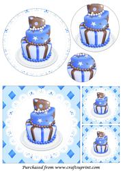 Blue Topsy Turvy Cake Circle Pyramid