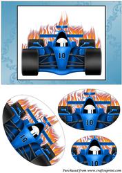 Blue Race Car Oval Pyramid