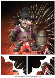 Guy Fawkes Gnome Quadro Petal Corner Stacker