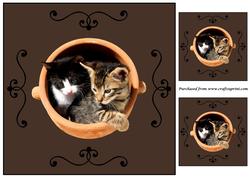 Cute Kittens in a Pot Topper