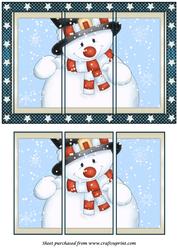Cute Christmas Snowman Panel Card
