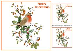 Christmas Robin on Branch Topper 2