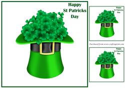 Patricks Day Shamrock Hat Topper 8x8