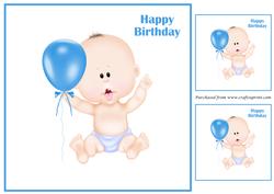 Baby Boy Sitting Topper 8x8