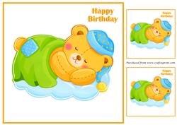Teddy Bear Sleeping Topper 8x8
