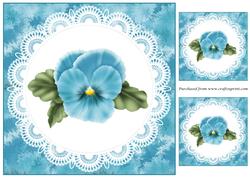Blue Pansy Flower Topper