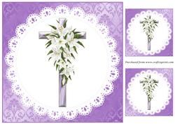 Easter Lily Enamel Cross Topper