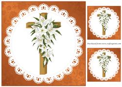 Easter Lily Wooden Cross Topper
