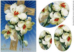 Vintage Easter Lilies Oval Pyramid