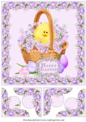 Easter Basket with Chicken Quadro Petal Corner Stacker