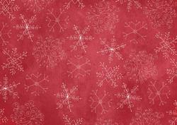 Christmas Snowflake Doodles Red Backing Paper
