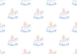 Baby Boy Rocking Horse Backing Paper 2