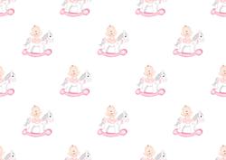 Baby Girl Rocking Horse Backing Paper 2