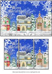 Christmas Street at Night Panel Card