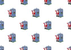 Santa Claus in Tardis Backing Paper
